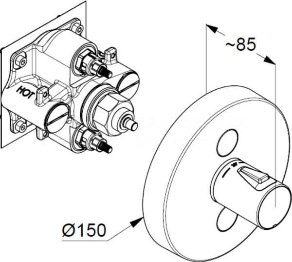 Термостат для ванны Kludi Push 389120538